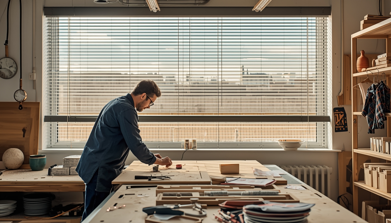 Expert craftsmen creating custom blinds in our Málaga workshop